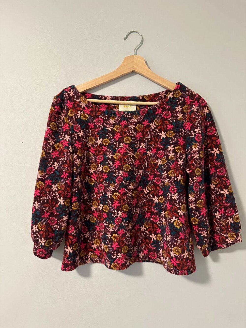 Maeve by Anthropologie Floral Long Sleeve Top Size M